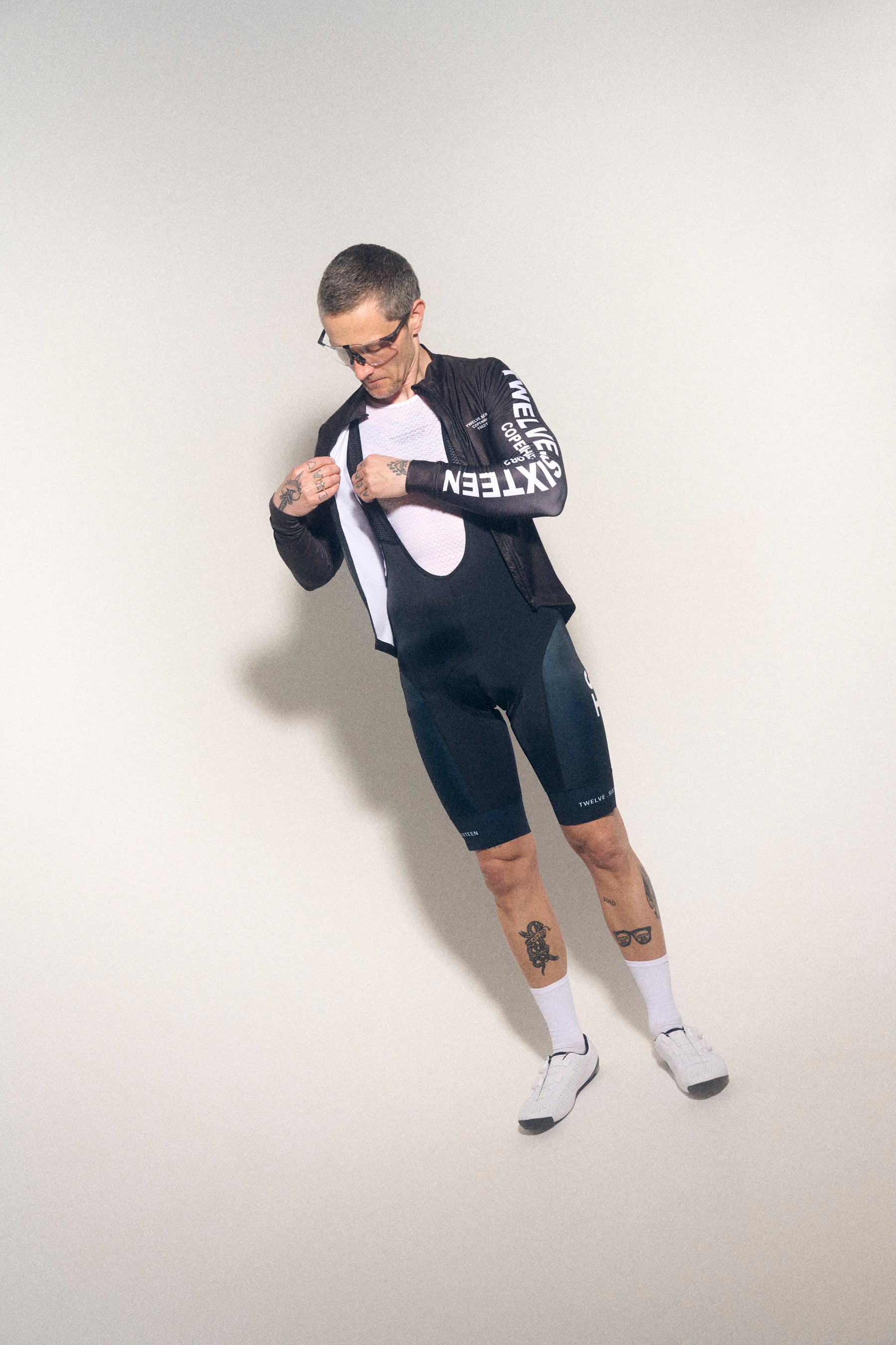 Twelve Sixteen Langærmet Cykeltrøje Sky Sort