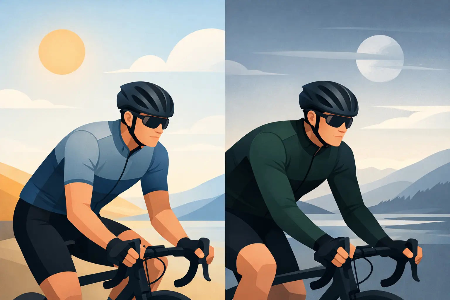 Kortærmet eller langærmet cykeltrøje til turen