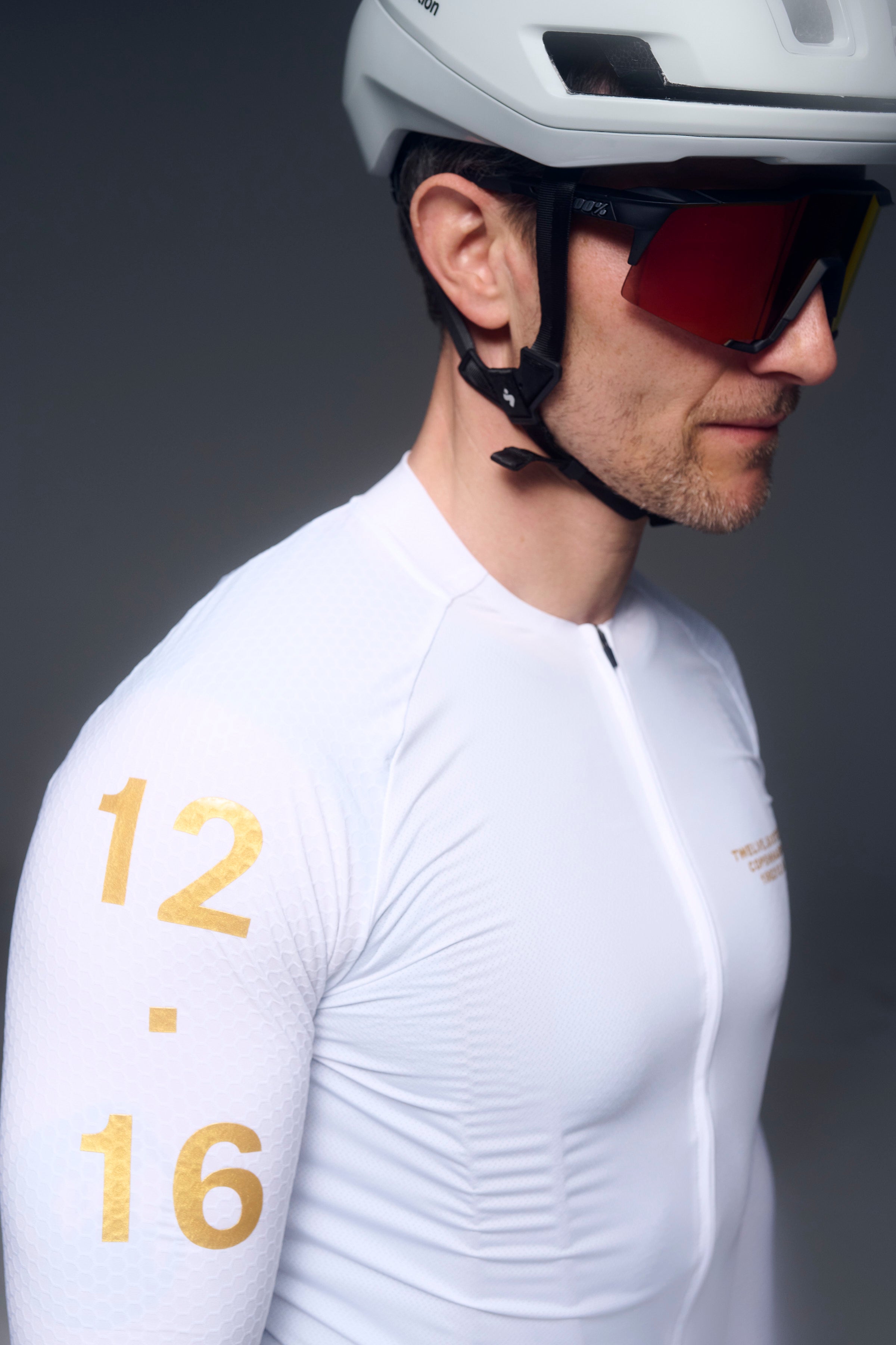 Men's Sky Pro Long Jersey White / Herre Cykeltrøje