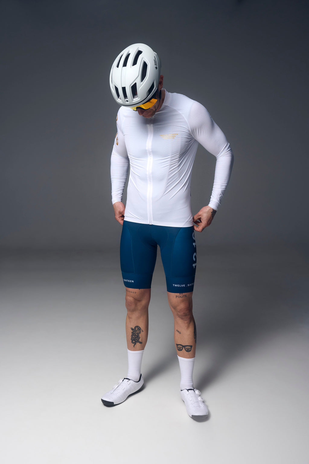 Men's Sky Pro Long Jersey White / Herre Cykeltrøje