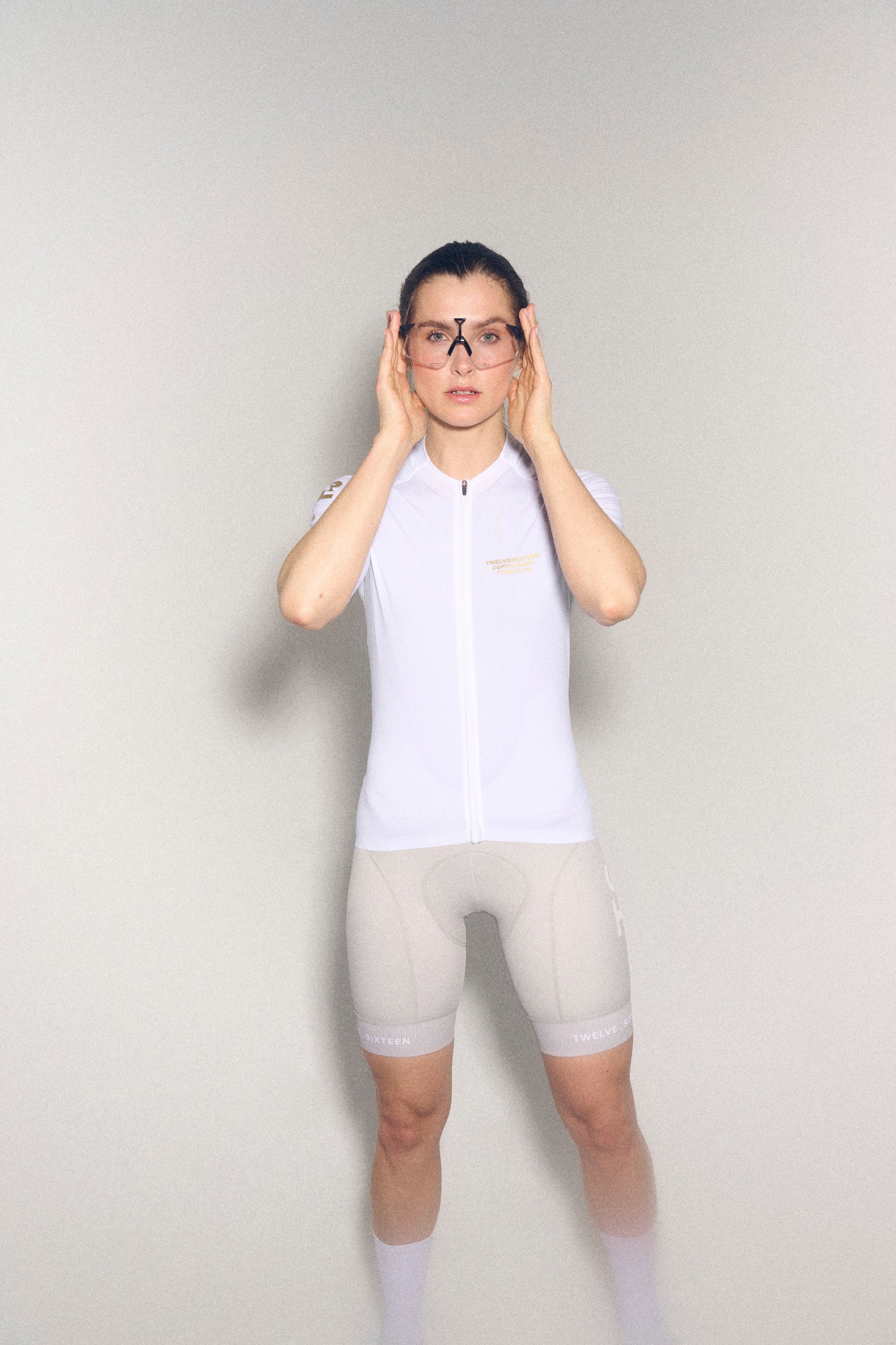 Women's Sky Pro Jersey White/Gold  / Dame Cykeltrøje