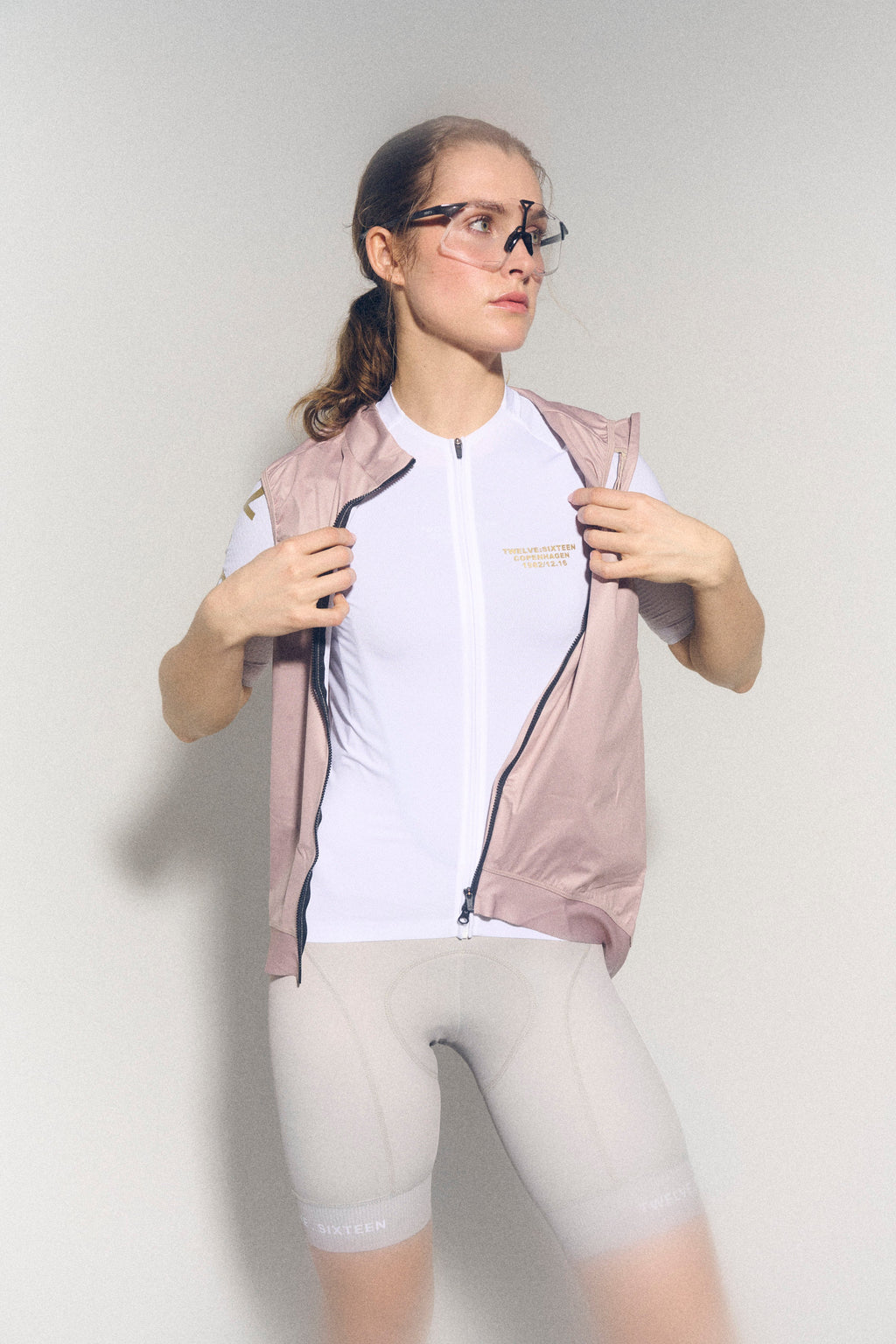 Women's Sky Pro Jersey White/Gold  / Dame Cykeltrøje