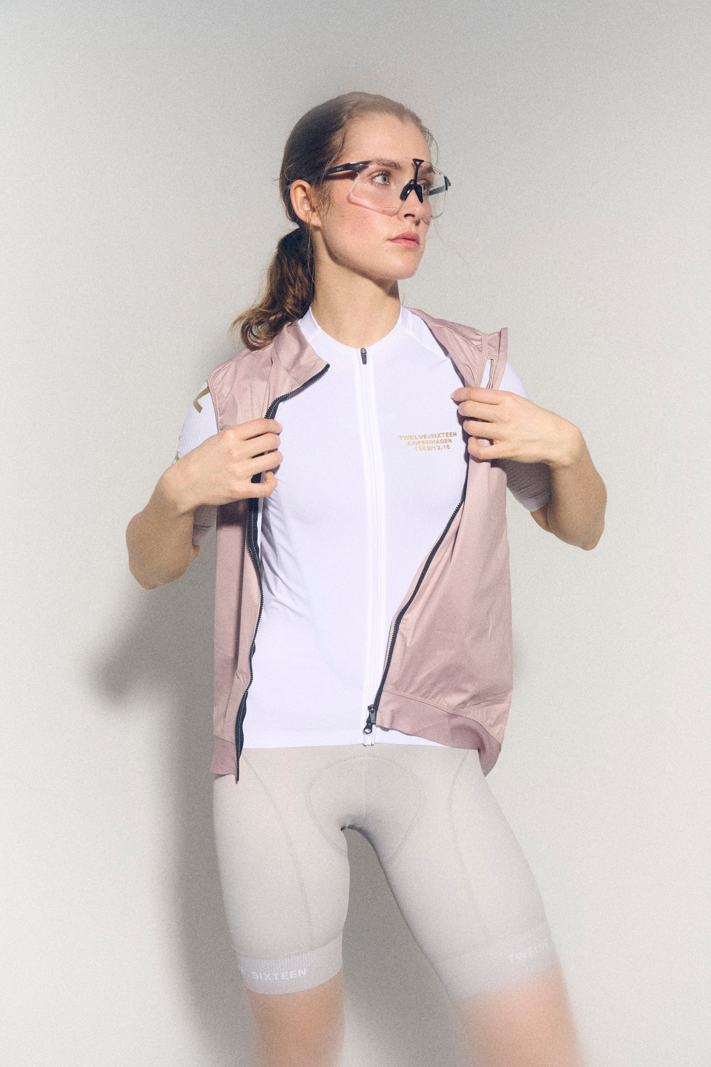 Women's Sky Pro Jersey White/Gold  / Dame Cykeltrøje