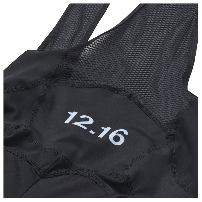 Black bibs / cycling outfit with '12.16' 