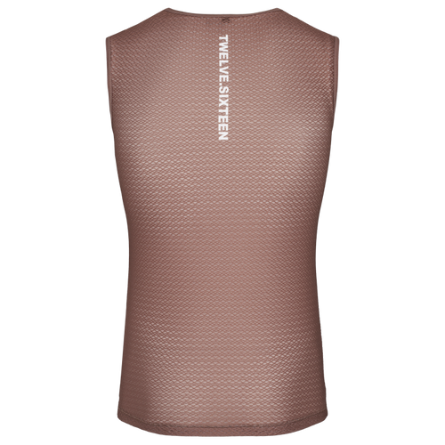 Brown sleeveless shirt with 'TWELVE SIXTEEN' branding on the back 