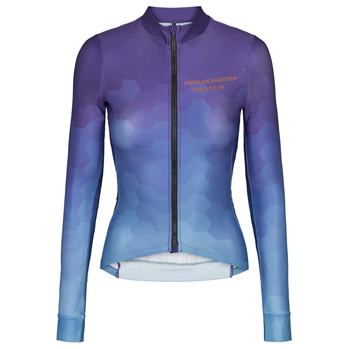 Twelve Sixteen Langærmet Cykeltrøje Sky Blue Multi Kvinder Fit