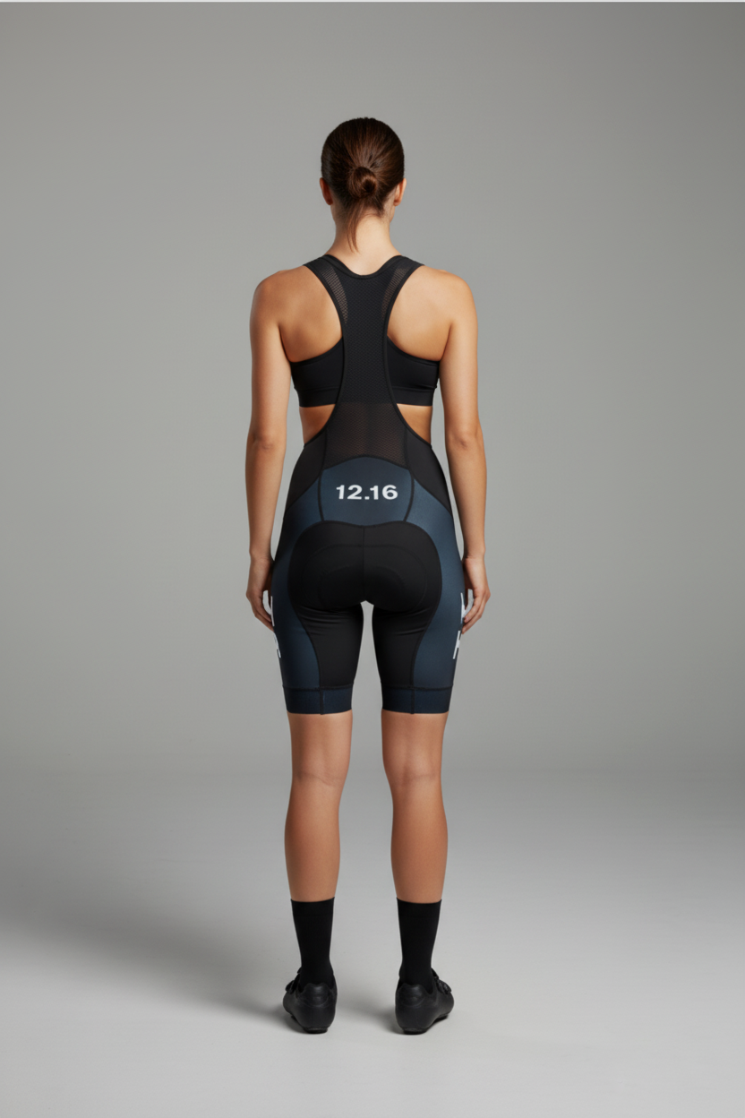 Dame Sky Bibs cykelbukser sort - bagfra 12.16