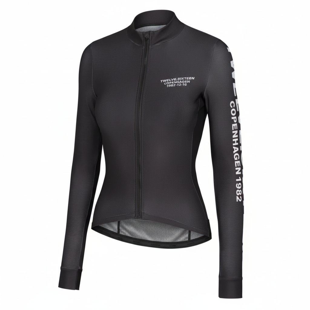 Women's Sky Long Jersey Black Sort / Dame Cykeltrøje
