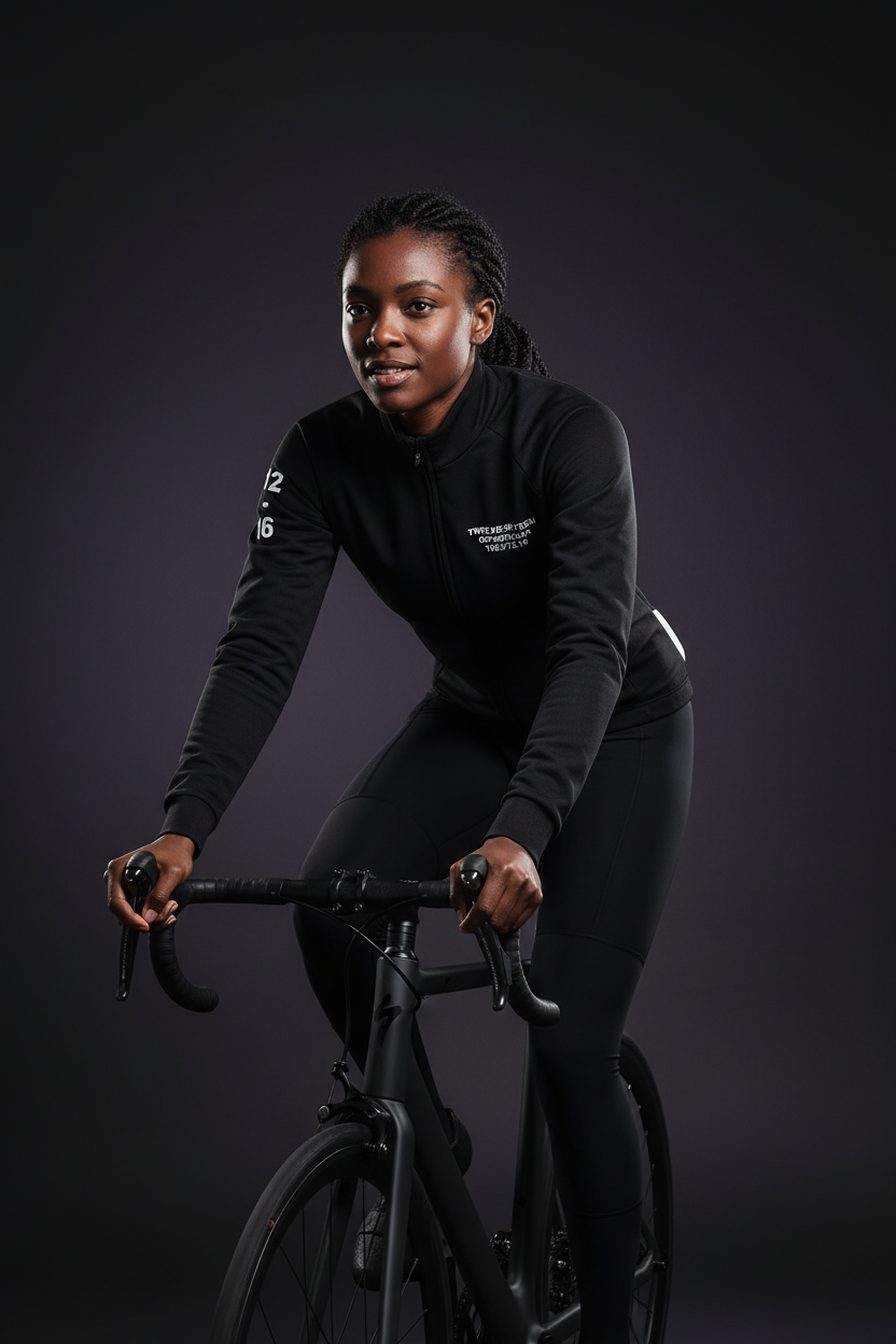 Person riding a bicycle With Sky Winterjacket
