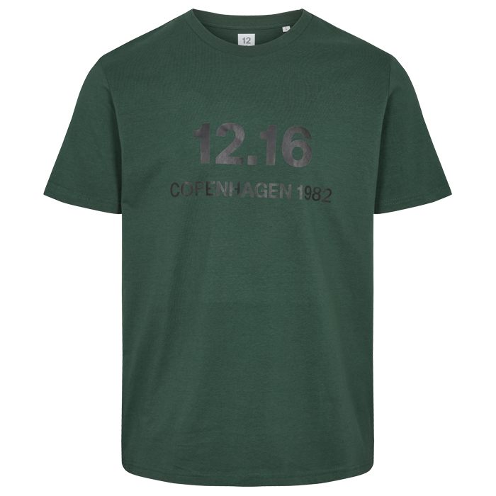 T-Shirt 100% Økologisk Bomuld 12.16 logo Olive