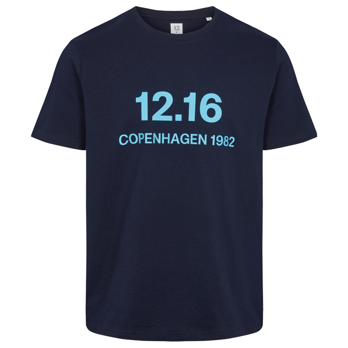 T-Shirt 100% Økologisk Bomuld  12.16 logo Dark Blue
