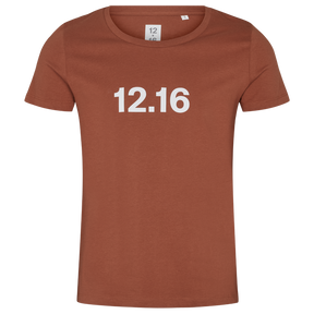 T-Shirt 100% Økologisk Bomuld 12.16 logo caramel